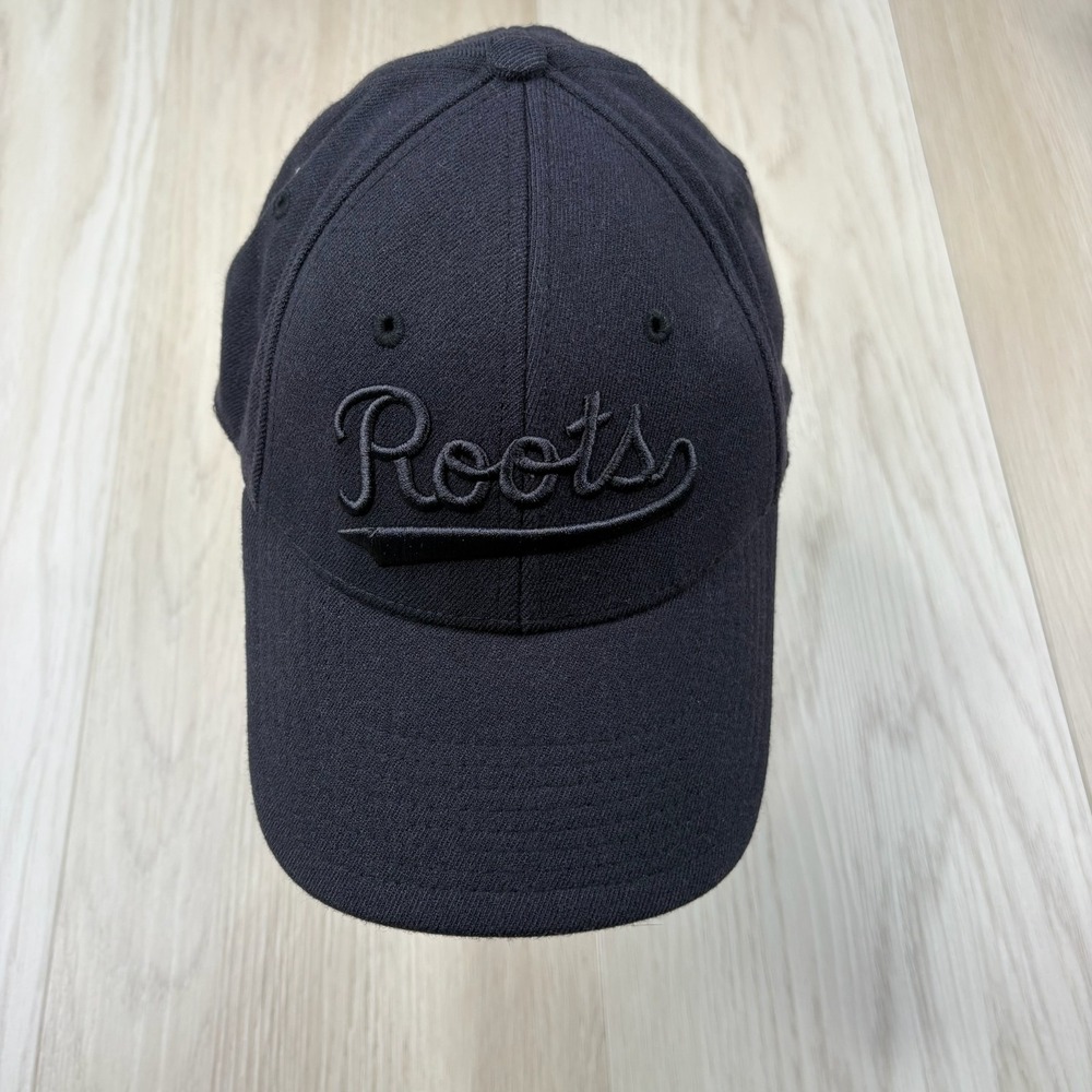 Roots Mens Charcoal Gray Wool Blend Adjustable Fitted Baseball Cap Hat Size L/XL